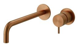 Waterevolution Flow beépíthető mosdócsap PVD csiszolt réz, 21 cm-es kifolyóval T116BCPE-21