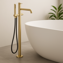 Waterevolution Flow vrijstaande badkraan met handdouche Light Gold T133WGE

Waterevolution Flow szabadon álló fürdőcsaptelep kézi zuhannyal Light Gold T133WGE