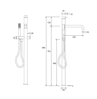 Waterevolution Flow vrijstaande badkraan met handdouche Light Gold T133WGE

Waterevolution Flow szabadon álló fürdőcsaptelep kézi zuhannyal Light Gold T133WGE