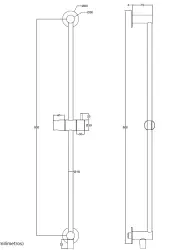 Waterevolution Flow csúszka szett kézi zuhanyzóval 800mm Kefe Réz T1661CPE