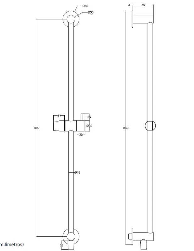 Waterevolution Flow csúszka szett kézi zuhanyzóval 800mm Kefe Réz T1661CPE