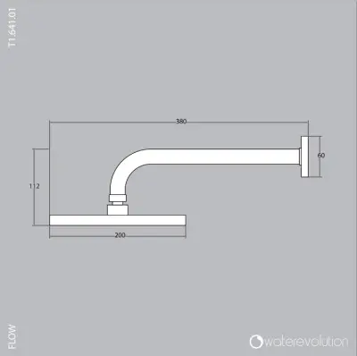 Waterevolution Flow fejzuhany 200 mm, falcsatlakozással, csiszolt réz T1641CPE