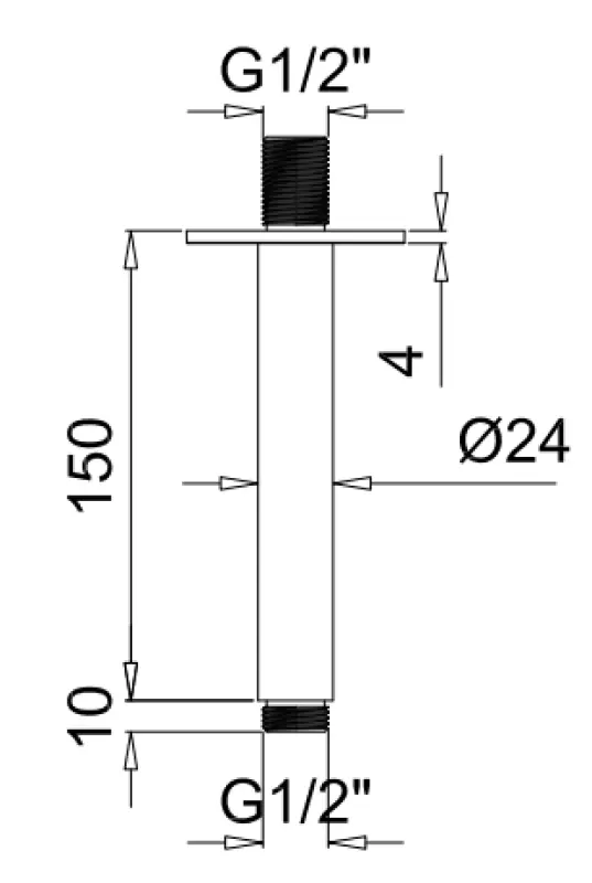 SB Rubinetterie Univerzális mennyezeti zuhanykar kerek 15 cm matt fekete szín 1208946681