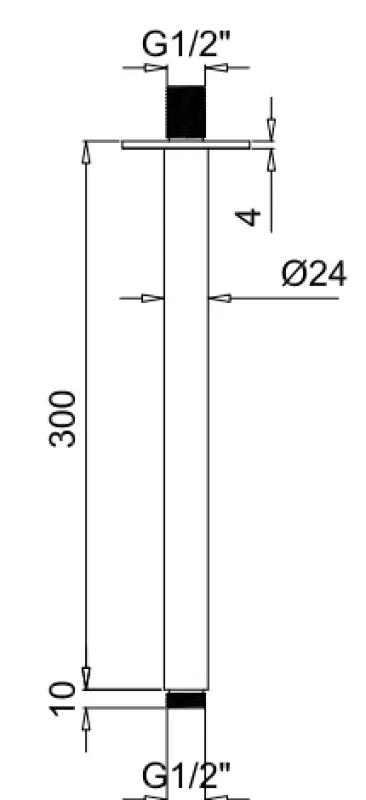 SB Rubinetterie Universele plafond douche arm rond 30cm kleur mat zwart 1208946684