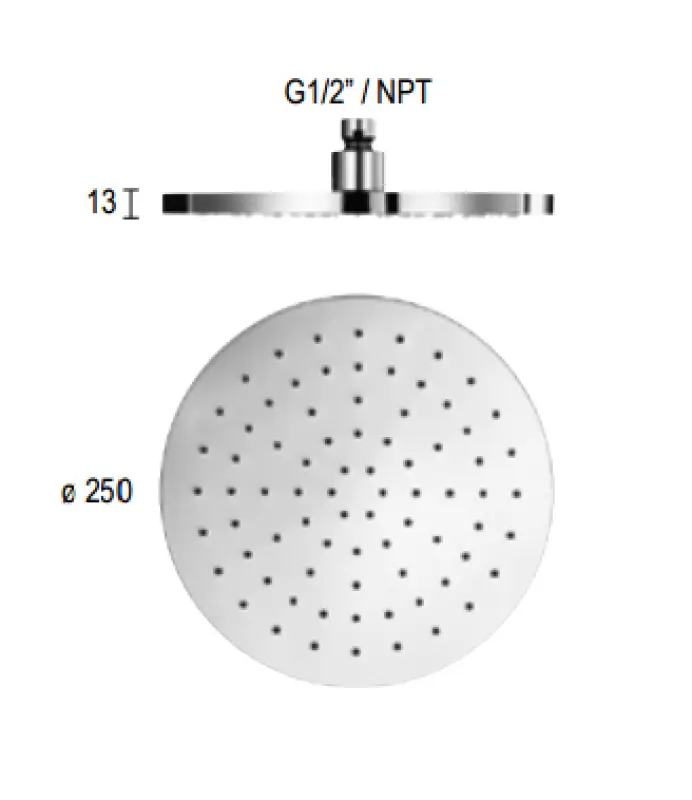 SB Rubinetterie Esőzuhany Eco Air víztakarékos fejzuhany 25cm fém matt fekete 1208946742