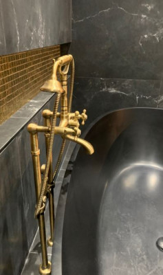 PB Szabadon álló kádcsaptelep nosztalgikus csillaggombokkal Bronz 6000