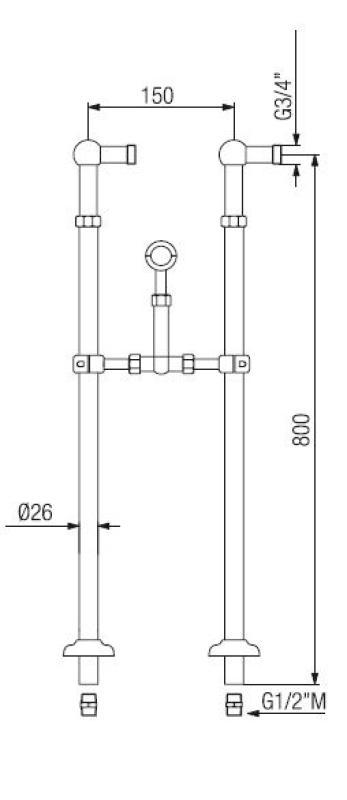 PB Szabadon álló kádcsaptelep nosztalgikus csillaggombokkal Bronz 6000