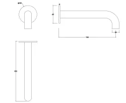 Waterevolution Flow baduitloop mat wit T167119BR lengte uitloop 19 cm