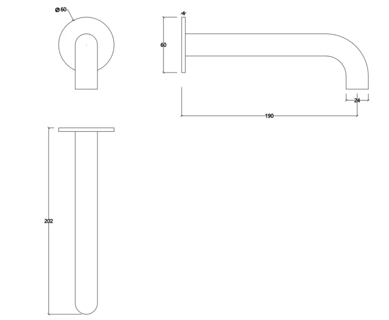 Waterevolution Flow baduitloop mat wit T167119BR lengte uitloop 19 cm