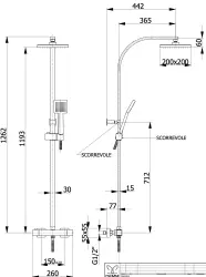 DEMM Shower zuhanykabin termosztát esőzuhannyal króm 1208946966