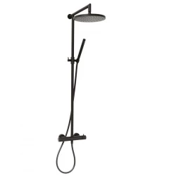 DEMM Shower zuhanykabin termosztát esőzuhannyal, matt fekete 1208946968