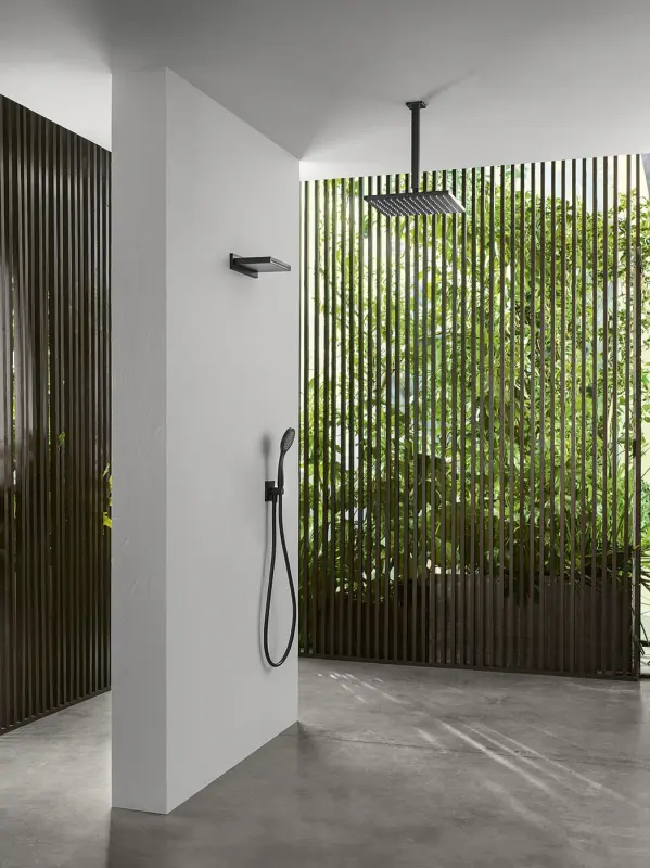 SB Rubinetterie Esőzuhany Eco Air víztakarékos négyzet alakú esőzuhany matt fekete 25x25cm 1208947015