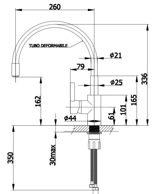 DEMM konyhai csaptelep forgatható kifolyóval króm/fekete 1208947023