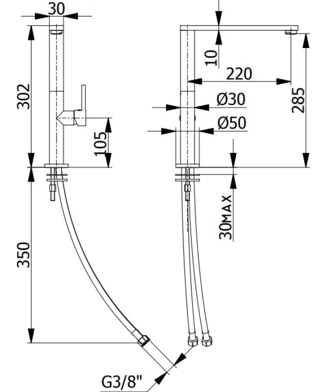 DEMM egykarige keukenkraan forgatható kifolyóval króm 1208947354