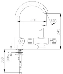 DEMM termosztatikus konyhai csaptelep forgatható kifolyóval króm 1208947361