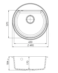 GraniteMy Bremen ronde granieten spoelbak 43 cm zwart opbouw en onderbouw met kraangatbank 1208952257

GraniteMy Bremen kerek, gránit mosogató 43 cm fekete, ráépíthető és aláépíthető csaptele