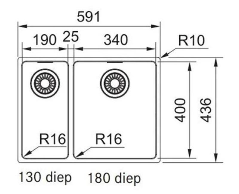 Franke Maris MRX 260 BR 1,5 másfeles rozsdamentes acél mosogató, síkbeépítés, nagy medence jobb oldalon 1270568040