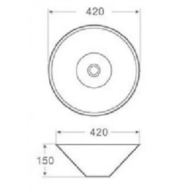 OUTLET Blusani Cera Kerek mosdó 42x42x15 cm, fehér BS204405