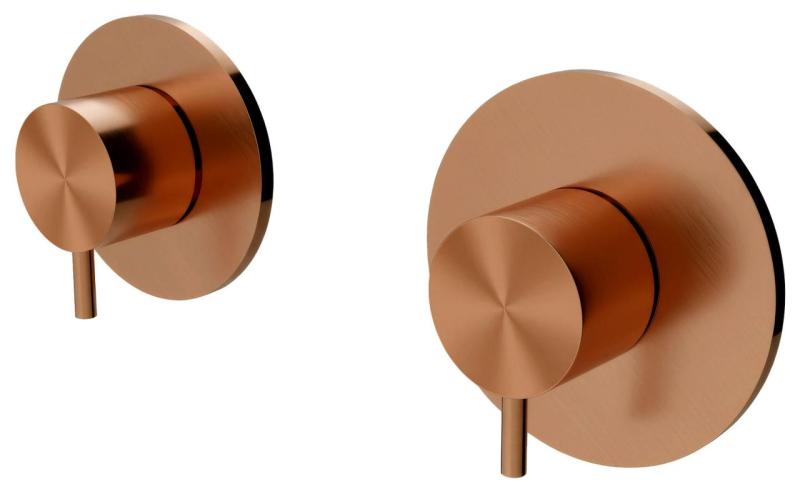 Waterevolution Flow beépíthető zuhanytermosztát 1 átállító csappal, réz