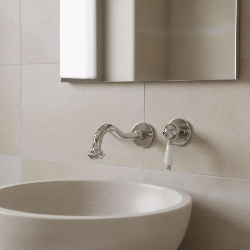 PB nosztalgikus beépített mosdócsaptelep Vintage 21 cm kifolyó króm