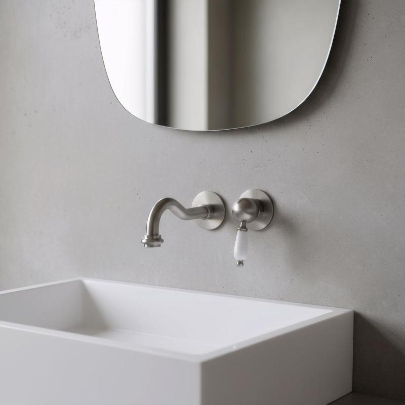 PB nosztalgikus beépített mosdócsaptelep Vintage kifolyó 21 cm rozsdamentes acél