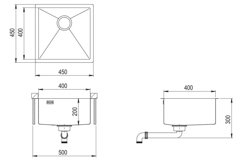 Ausmann Mosel rozsdamentes acél mosogató réz színű PVD Copper 40x40 aláépíthető, síkba építhető és ráépíthető 080969