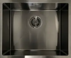 Ausmann Mosel rozsdamentes acél mosogató antracit színű PVD Gun Metal 40x40 alsó szerelés sík szerelés és felületi szerelés 067106