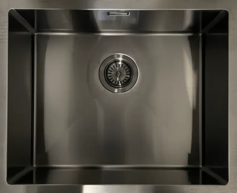 Ausmann Mosel rozsdamentes acél mosogató antracit színű PVD Gun Metal 40x40 alépítményes sík és felépítményes 067106