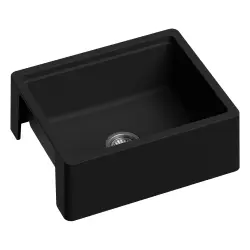 GraniteMy Tradition vidéki stílusú, kétoldalas gránit mosogató 60x48 cm, fekete aláépíthető 1208953016