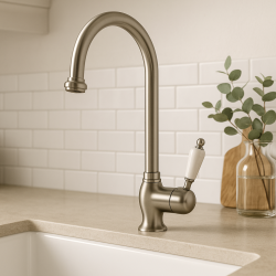 PB klasszikus konyhai csaptelep egykaros forgatható kifolyóval, 200 mm rozsdamentes acél 1208953115