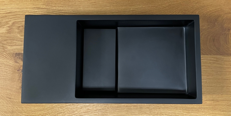 Solid-S Szilárd felületű szökőkút, 36 x 18 x 10 cm, matt fekete, fedéllel 1208953168