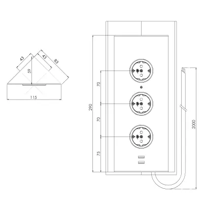 Energiezuil met 3 stopcontacten randaarde en 2 USB-laders RVS 1208953216

Energiaz oszlop 3 földelt aljzattal és 2 USB töltővel, rozsdamentes acél 1208953216