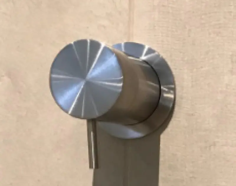 Waterevolution Flow ingebouwde 2-weg omsteller geborsteld messing met ronde rozet T1482RLE