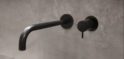 Waterevolution Flow beépíthető mosdókagyló csaptelep matt fekete kivitelben 10cm kifolyóval T116BPR-10