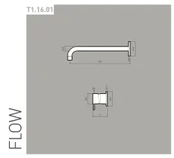 Waterrevolutie Flow inbouw wastafelkraan geborsteld messing met uitloop 10 cm T116BBB-10