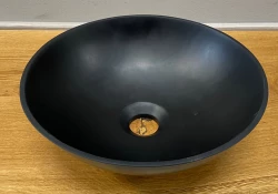 Solid S kis mosdó Solid Surface, kerek, 30 x 30 x 11 cm, matt fekete, 1208953271