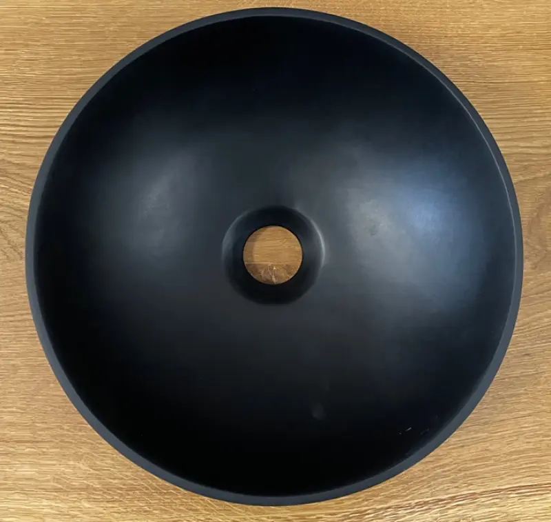 Solid S kis mosdó Solid Surface, kerek, 30 x 30 x 11 cm, matt fekete, 1208953271