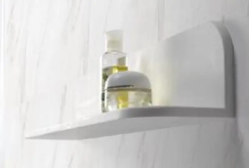 Solid-S Planchet Matte fehér zuhanykosár, 90x12 cm, szilárd felületű, rejtett rögzítéssel 1208953448