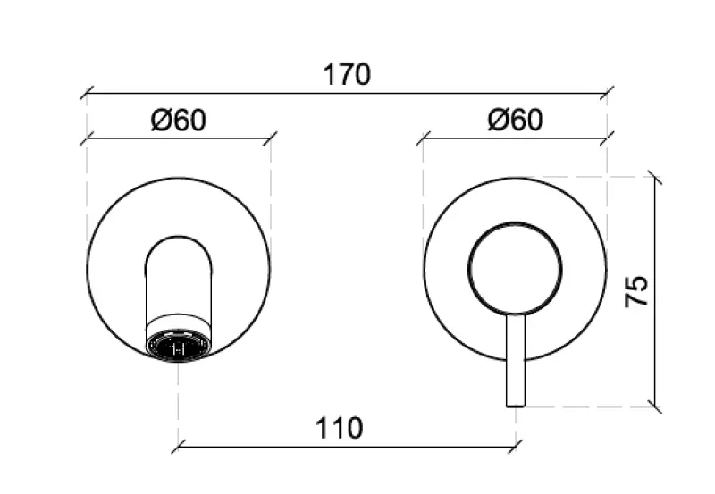 SB Round beépíthető mosdócsaptelep, kefélt nikkel, 102 mm