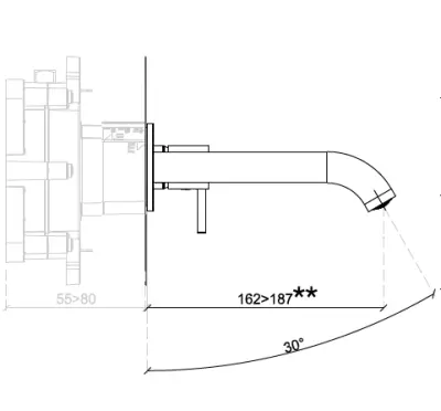 SB Round 316 beépíthető mosdócsaptelep, kefélt réz PVD 162 mm
