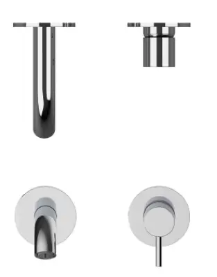SB Round 316 beépített mosdócsaptelep Gun Metal PVD 162mm