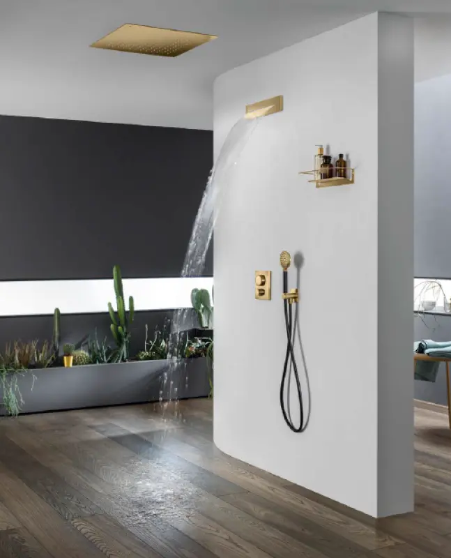 SB Waterval baduitloop inbouw PVD goud 1208953545