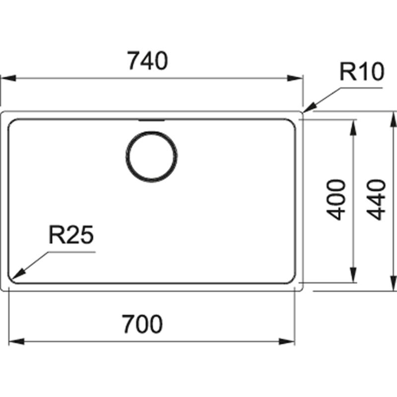 Franke Mythos MYX 110.70 rozsdamentes acél mosogató 70x40cm beépíthető 122.0638.271