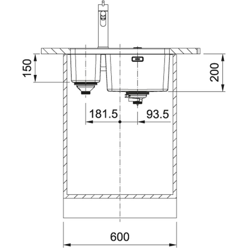 Franke Mythos MYX 160.34.16 BR másfél rozsdamentes acél mosogató aláépíthető 16+34cm 122.0638.272