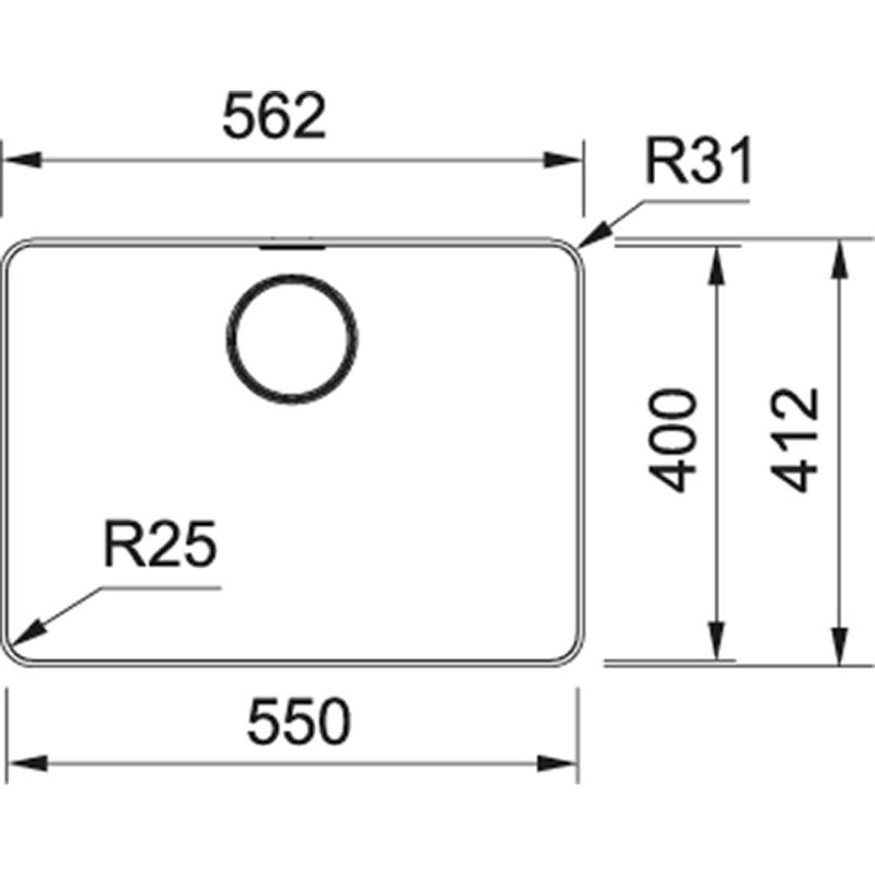 Franke Mythos MYX 210.55 rozsdamentes acél mosogatótálca 55x40cm süllyesztett szerelés 127.0638.277