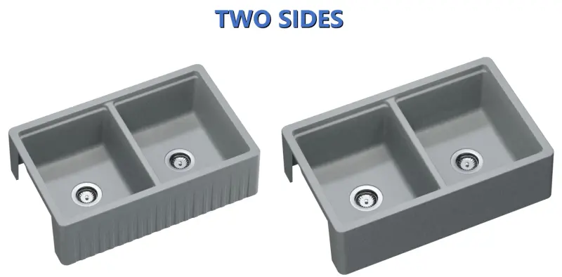 GraniteMy Tradition vidéki dupla mosogatótálca 2 oldalas gránit mosogató 80x50cm fehér, felületre szerelhető, aláépíthető és süllyesztett 1208953698