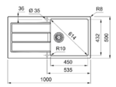 Franke Sirius 2 S2D 611 műanyag mosogató fehér csepegtetővel felépítés 100x50 143.0634.551
