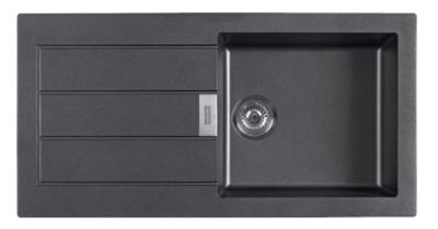 Franke Sirius 2 S2D 611 műanyag mosogató fekete csepegtetővel felépítés 100x50 143.0634.480