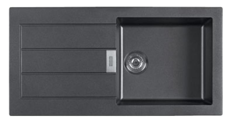 Franke Sirius 2 S2D 611 műanyag mosogató fekete csepegtetővel felépítés 100x50 143.0634.480
