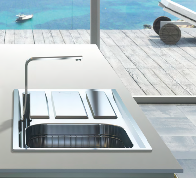 Foster Marine RVS 316 omkeerbare spoelbak met afdruipgedeelte 86x50cm opbouw 1208953725.